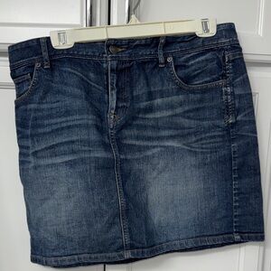 LOFT Dark Blue Denim Mini Skirt